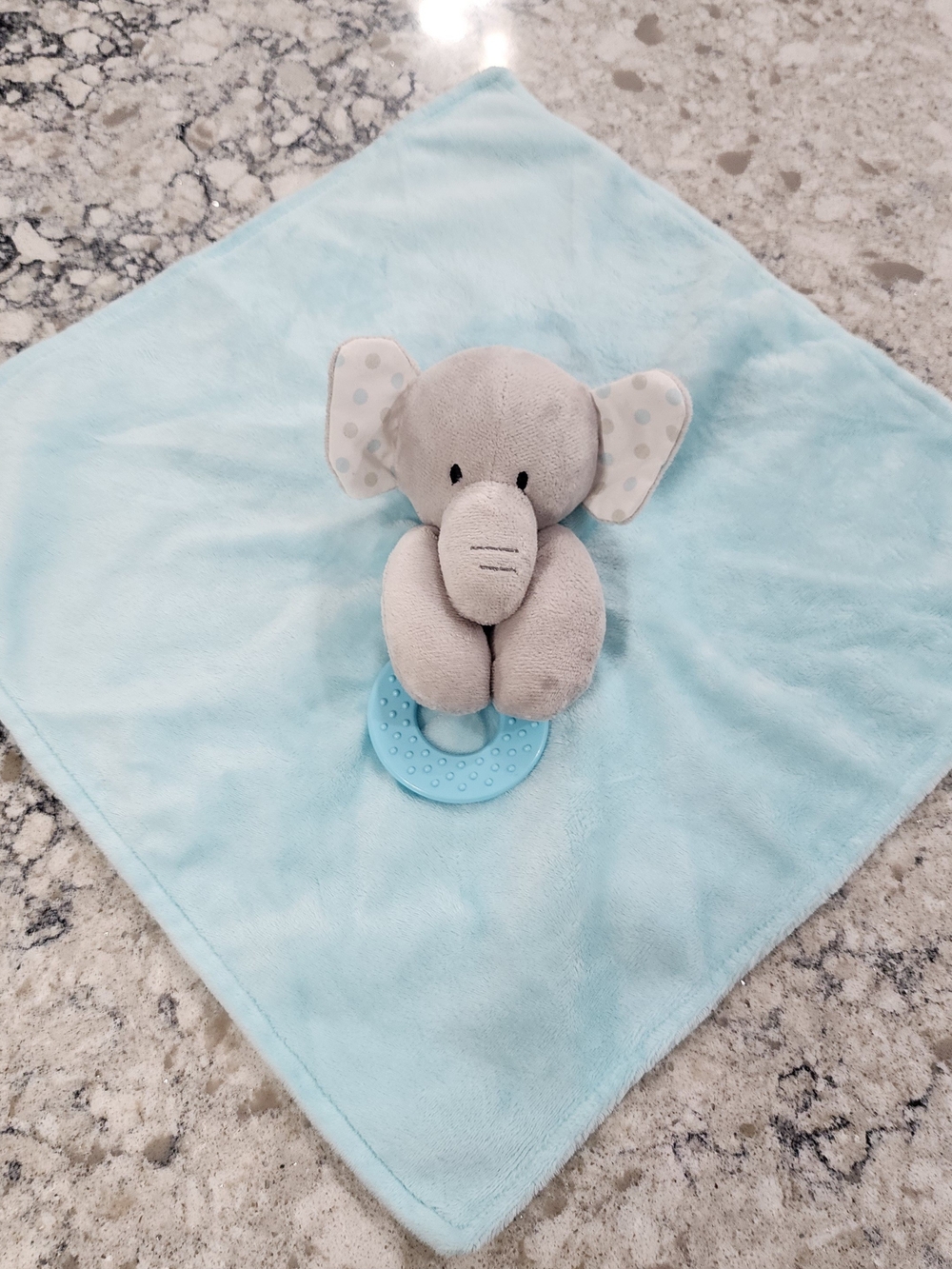 Baby Lovie Elephant Plush Security Blanket Teether Crinkle Ears Stuffed Animal
